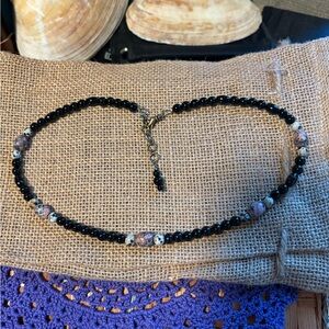 Elegant Black Beaded Necklace